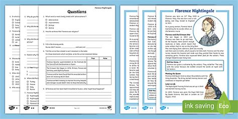 LKS2 Florence Nightingale Reading Comprehension Activity