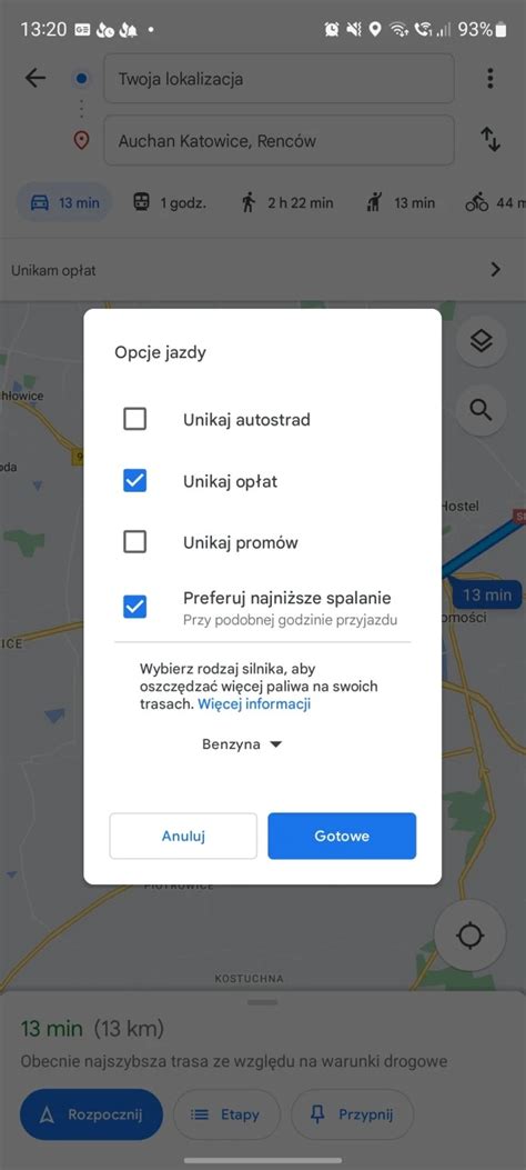 Oszczędzaj paliwo z Mapami Google Zobacz jak włączyć nową opcję