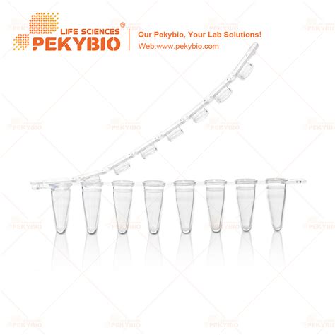 Pekybio 0 1ml 8 Strip Clear PCR Tube With 8 Strip Clear Flat Cap Non