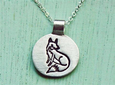 Handmade Silver Fox Jewelry Necklace Cute Fox Necklace Fox Pendants