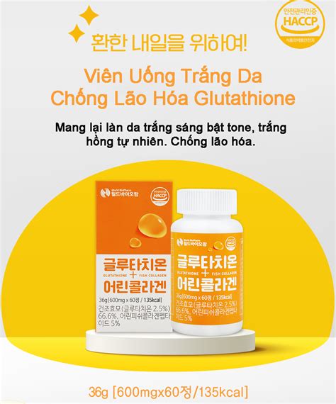 Viên Uống Trắng Da Chống Lão Hóa Biopharm Glutathione Collagen Korea