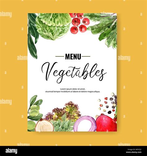 Vegetable Watercolor Paint Collection Fresh Food Organic Poster Flyer