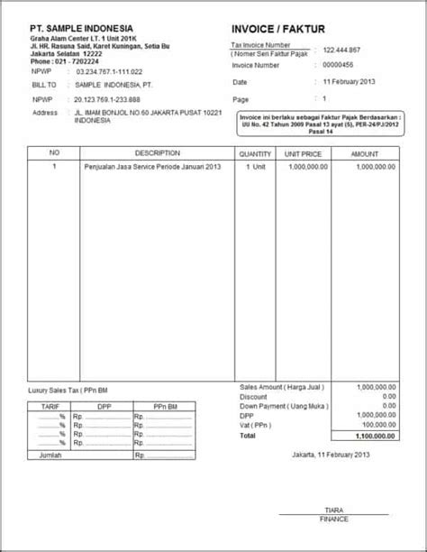 7 Contoh Invoice Faktur Tagihan Yang Sederhana Beserta Formatnya