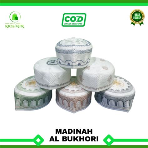 Jual Peci MADINAH AL BUKHORI BORDIR ORIGINAL Kopiah Madinah Bordir