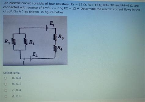 Solved An Electric Circuit Consists Of Four Resistors R Chegg