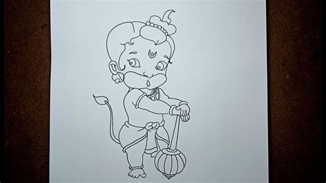 Today We Ll Draw Bal Hanuman Easy Bal Hanuman Drawing Let S Draw