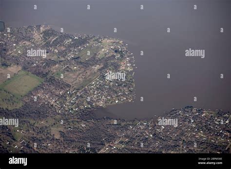 Aerial View Of Cedar Creek Reservoir And Lake Near Dallas Texas Stock