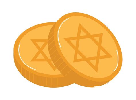 Hanukkah Gold Coins 13791101 Vector Art At Vecteezy