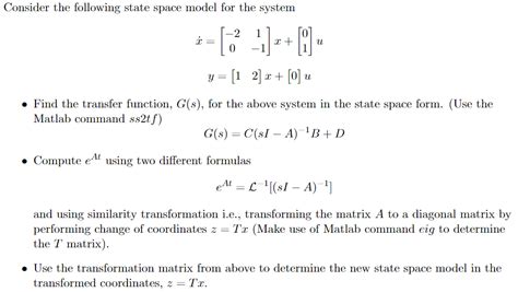 Solved Consider The Following State Space Model For The Chegg