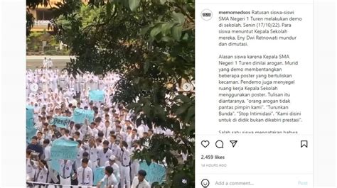 Dinilai Arogan Ratusan Siswa Sman Turen Malang Demo Tuntut Kepala