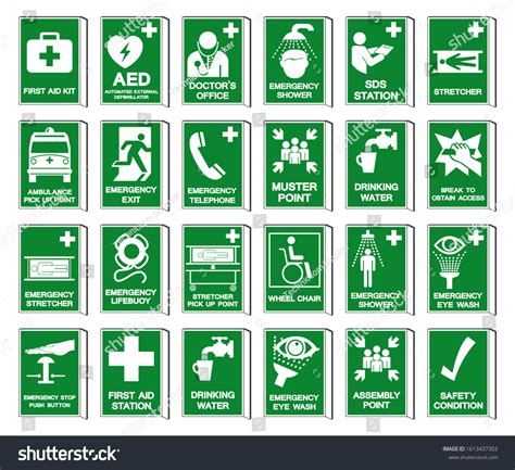 Set Safety Condition Collection Symbol Sign Stock Vector Royalty Free