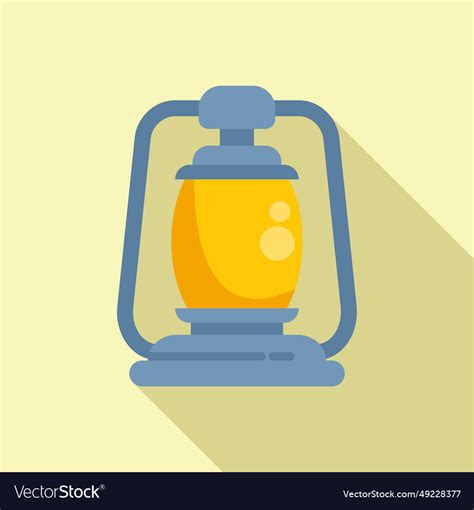 Miner Kerosene Lamp Icon Flat Fuel Heater Vector Image