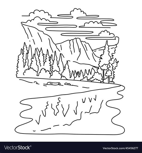 Mount Hoffmann In Yosemite National Park Vector Image