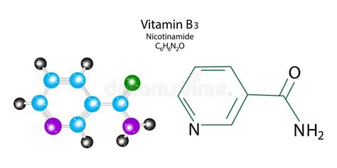 Nicotinamide Skeletal Formula Vitamin B3 Molecule Structure Chemical