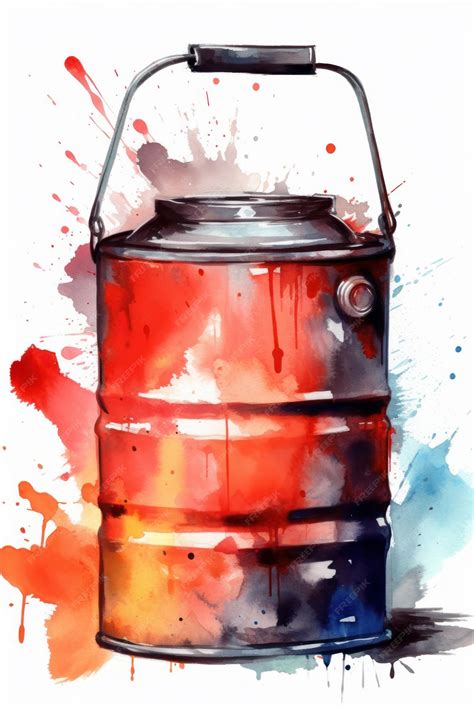 Premium AI Image | Watercolor drawing of a gasoline can