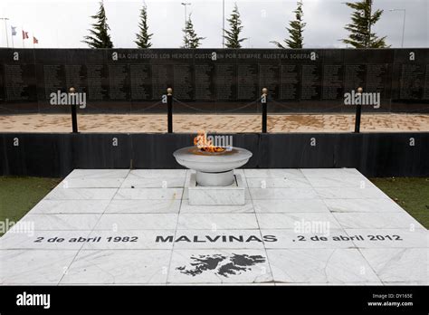 Eternal Flame Islas Malvinas War Memorial Ushuaia Argentina Stock Photo