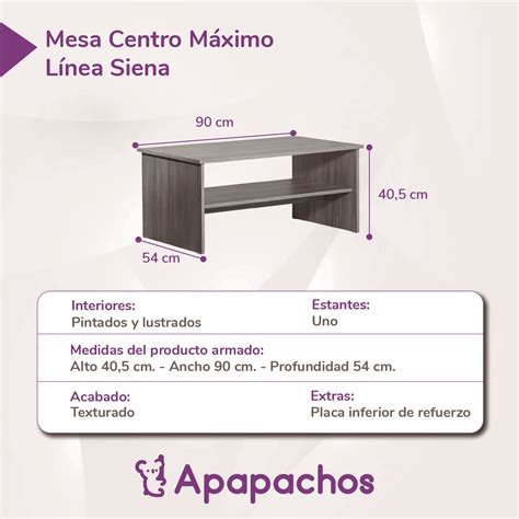 Mesa Ratona Living Máximo Siena color Nogal Apapachos