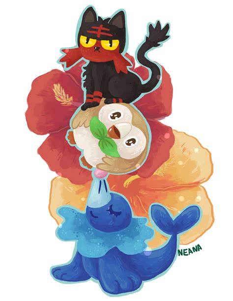 Alolan Starters By Snowneana On Deviantart