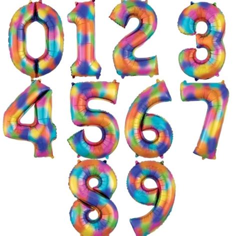 Giant Rainbow Numbers Helium Filled Balloons Buy Online Or Call 01772