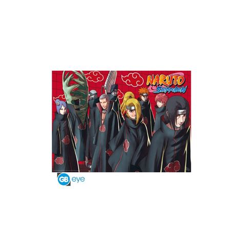 NARUTO SHIPPUDEN Poster Akatsuki Rouge 52x38 Abystyle 370 Chez