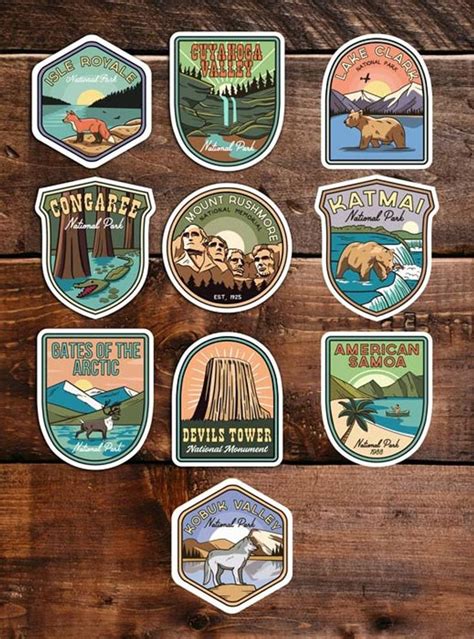 National Park Stickers Get 3 6 10 20 30 Or 63 Vinyls Etsy National