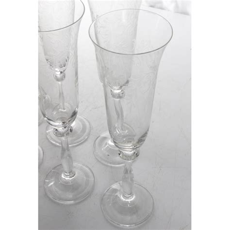 A Set Of 6 Decorative Champagne Flutes