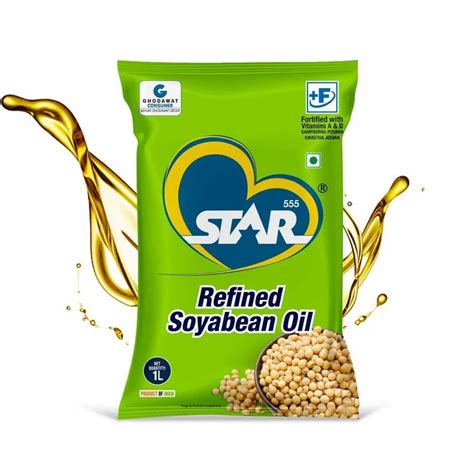 1L Star 555 Refined Soyabean Oil Packet Packaging Size 1 Litre At