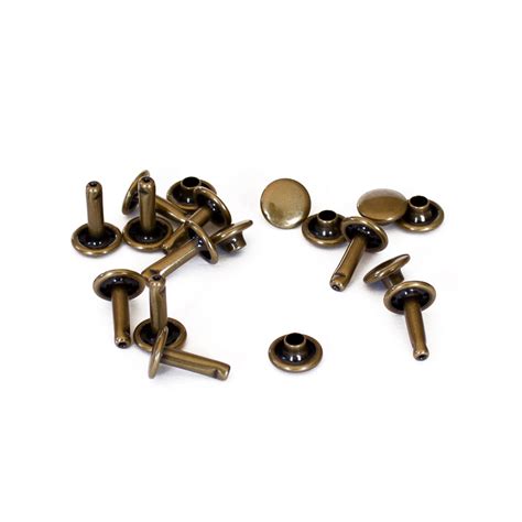 Double Cap Rivet Antique Brass 10 Sets The Outpost Supply