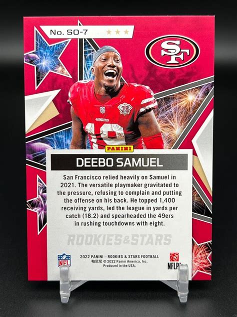 2022 PANINI ROOKIES STARS DEEBO SAMUEL RED BLUE STANDING OVATION 11