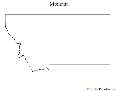 Printable State Map of Montana