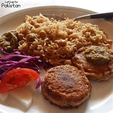 Food of Pakistan: For lunch today is Channa Palao (rice), Shami Kabab to go with spicy green ...