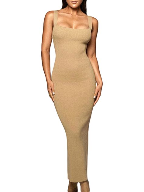 Seyurigaoka Women S Sexy Bodycon Maxi Long Dress Cut Out Sleeveless