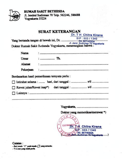 Detail Contoh Surat Rawat Inap Koleksi Nomer