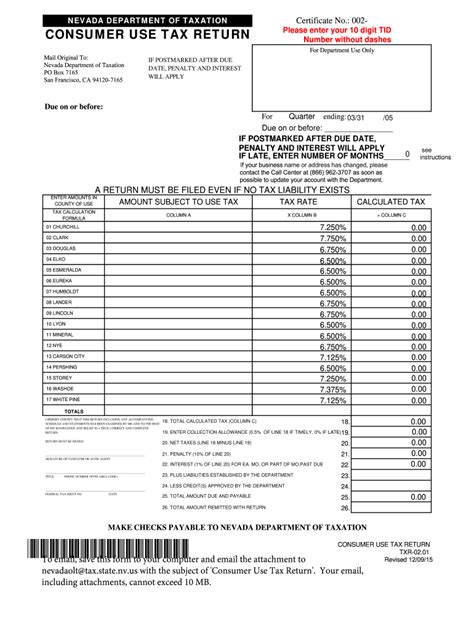 2015 Nv Rev F009 Formerly Txr 02 01 Fill Online Printable Fillable