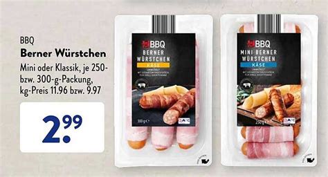 Bbq Berner Würstchen Angebot bei ALDI sud