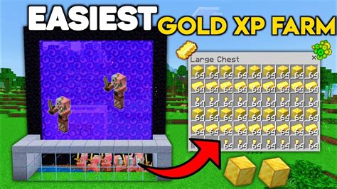 Easiest Gold Xp Farm Tutorial In Minecraft Mcpe Xbox Switch