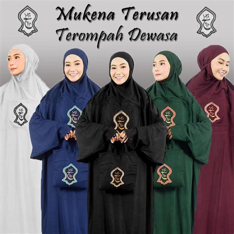 Jual Mukena Terusan Terompah Dewasa Mukenah Hadramaut Polos Traveling