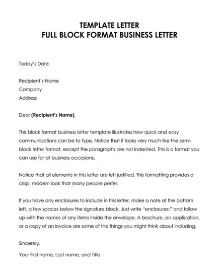 14 Examples Of Formal Business Letter Format