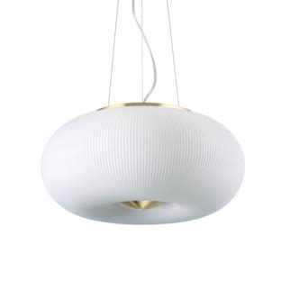 Suspension 5 Lampes Design Ideal Lux Arizona Laiton Verre 214481