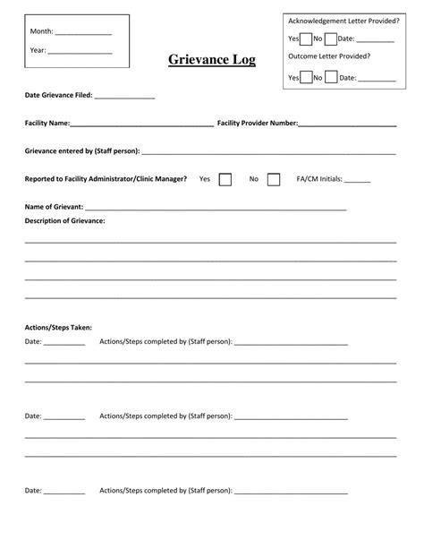 Grievance Form Template