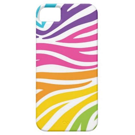 Colorful Rainbow Zebra Print Iphone 5 Case Cool Iphone 5 Cases Girl Iphone Cases Stylish