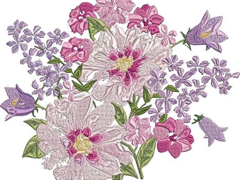 Peony Embroidery Design Pattern Download Large Etsy