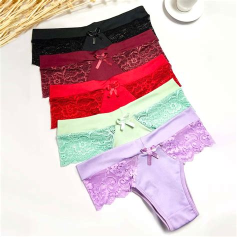 Kit Calcinhas Microfibra Detalhe Renda e Lacinho Lingerie Sensual Confortável Shopee Brasil