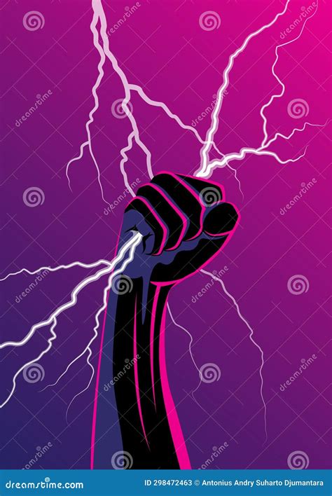 Zeus Hand Holding Lighting Bolts Stock Vector Illustration Of Hand