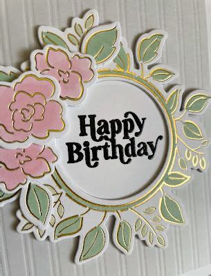 Sketched Rose Wreath Hot Foil Birthday Card