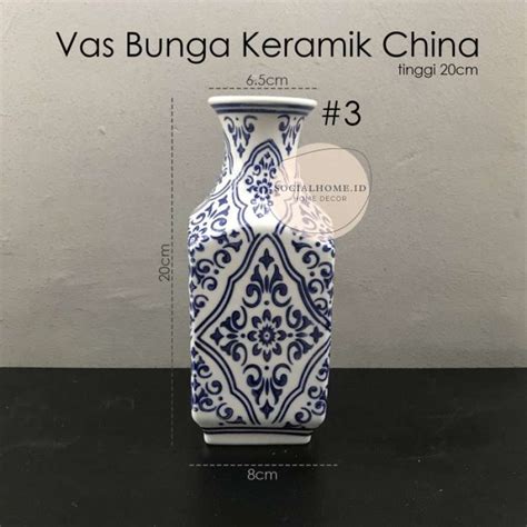 Promo Vas Bunga Keramik Porcelain China Putih Tinggi Cm A