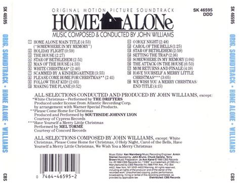 Home Alone (Original Motion Picture Soundtrack) back - The soundtrack ...