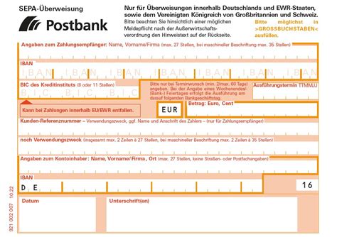 Überweisung Postbank 25 111360000 6