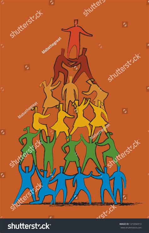 Human Pyramid Stock Vector Royalty Free 121056913 Shutterstock