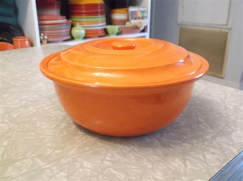 Vintage Red Fiestaware Promotional Casserole With Lid Ebay